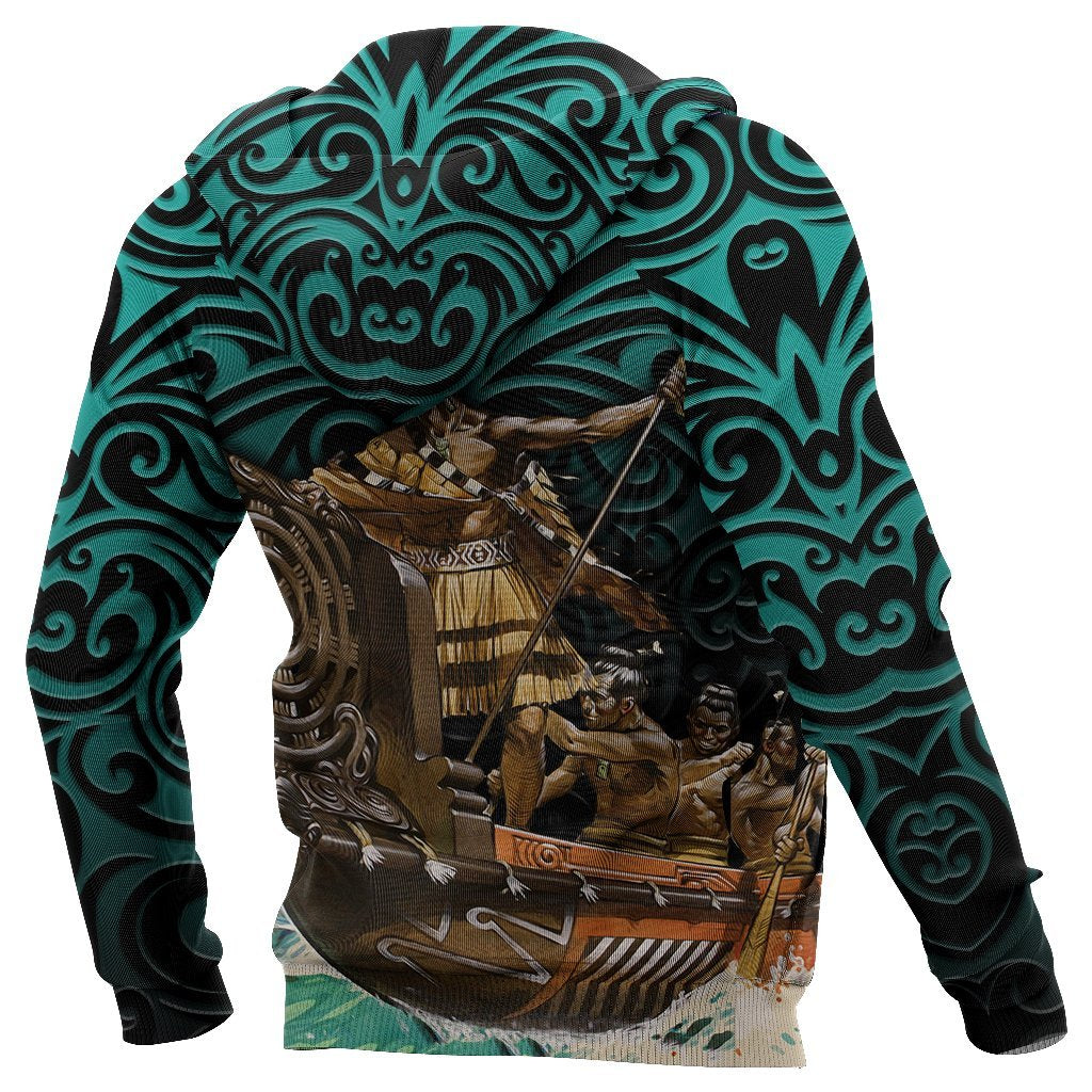 New Zealand Zip Up Hoodie, Maori Waka Taua Zipper Hoodie - Vibe Hoodie Shop