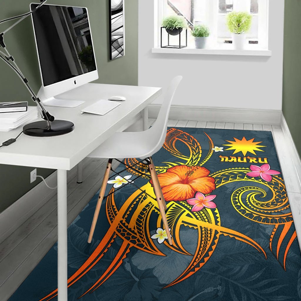 Nauru Polynesian Area Rug - Legend of Nauru (Blue) - Vibe Hoodie Shop