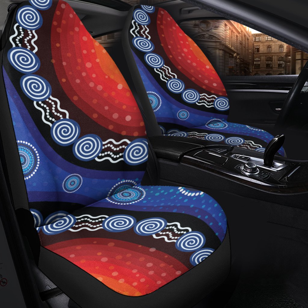 Car Sar Cover - Aboriginal Color Dot Painting - Vibe Hoodie Shop