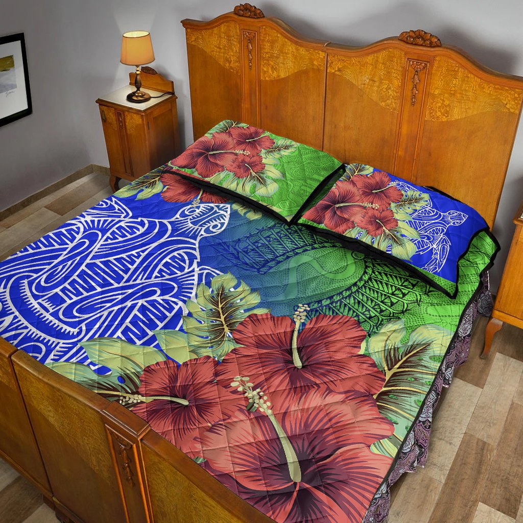 Torres Strait Islanders Quilt Bed Set - Ocean Hibiscus - Vibe Hoodie Shop