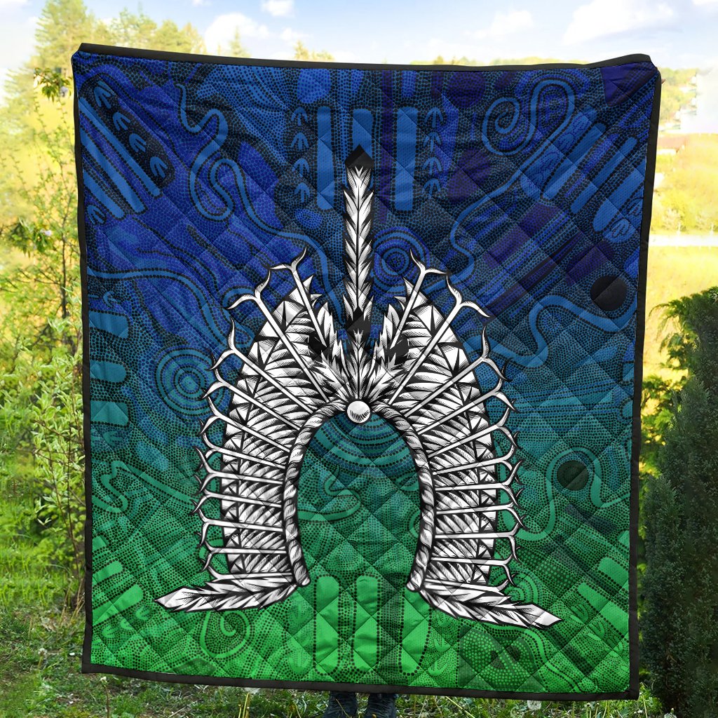 Torres Strait Islanders Premium Quilt - Dhari Mask - Vibe Hoodie Shop