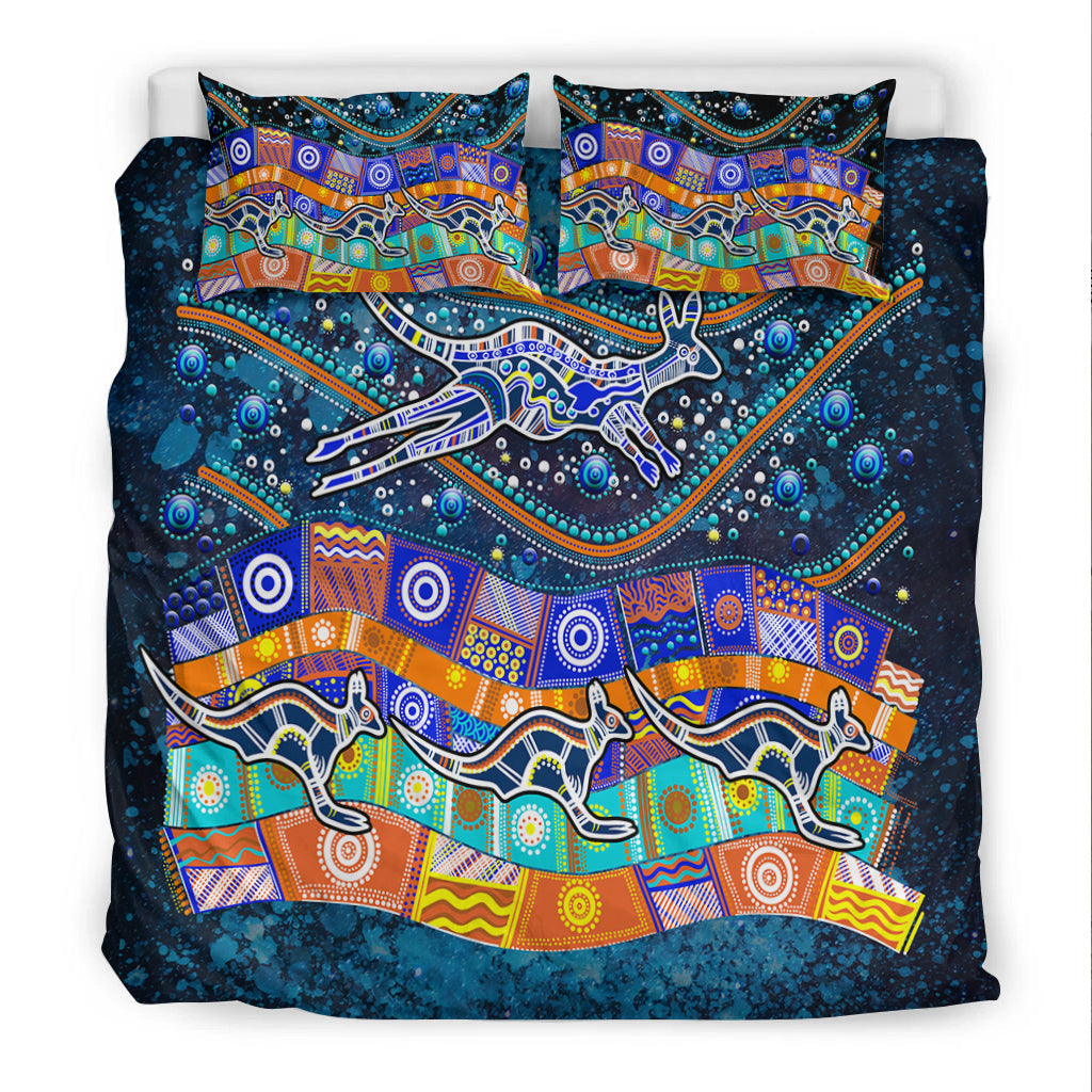 Australia Indigenous Bedding Set - Dot Painting Art - - Vibe Hoodie Shop