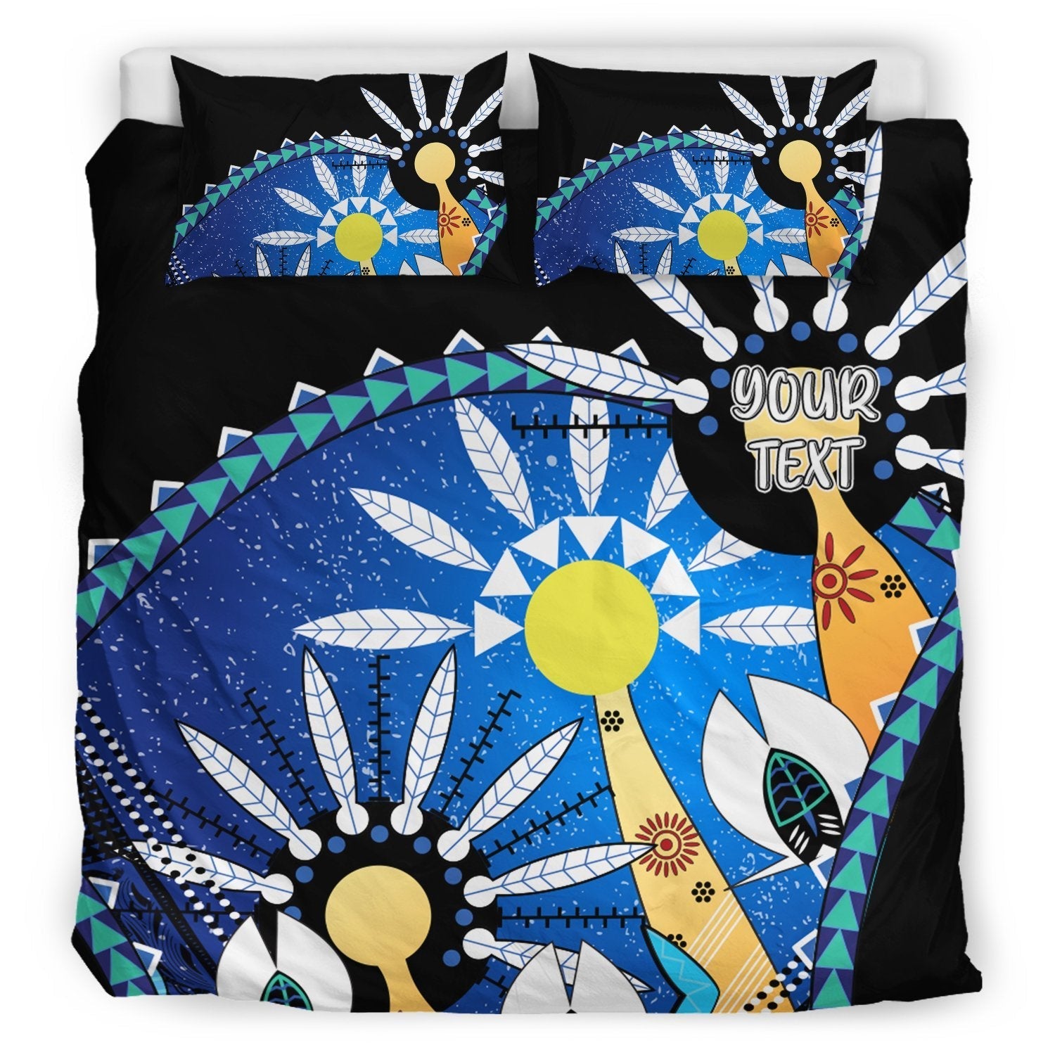 Custom Vibe Hoodie Australia Torres Strait Bedding Set - Dhari Mask In Plam Tree - RLT20 - Vibe Hoodie Shop