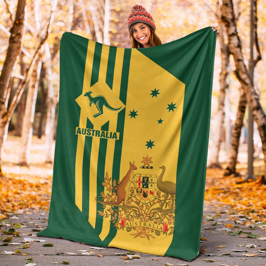 Premium Blanket - Australia Kangaroo Sign National Color - Vibe Hoodie Shop