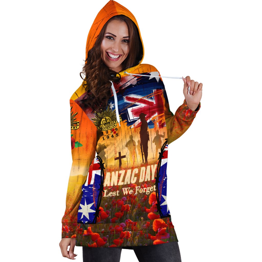 Australia ANZAC Day 2021 Hoodie Dress - ANZAC Day Commemoration 1939 - 1945 - Vibe Hoodie Shop