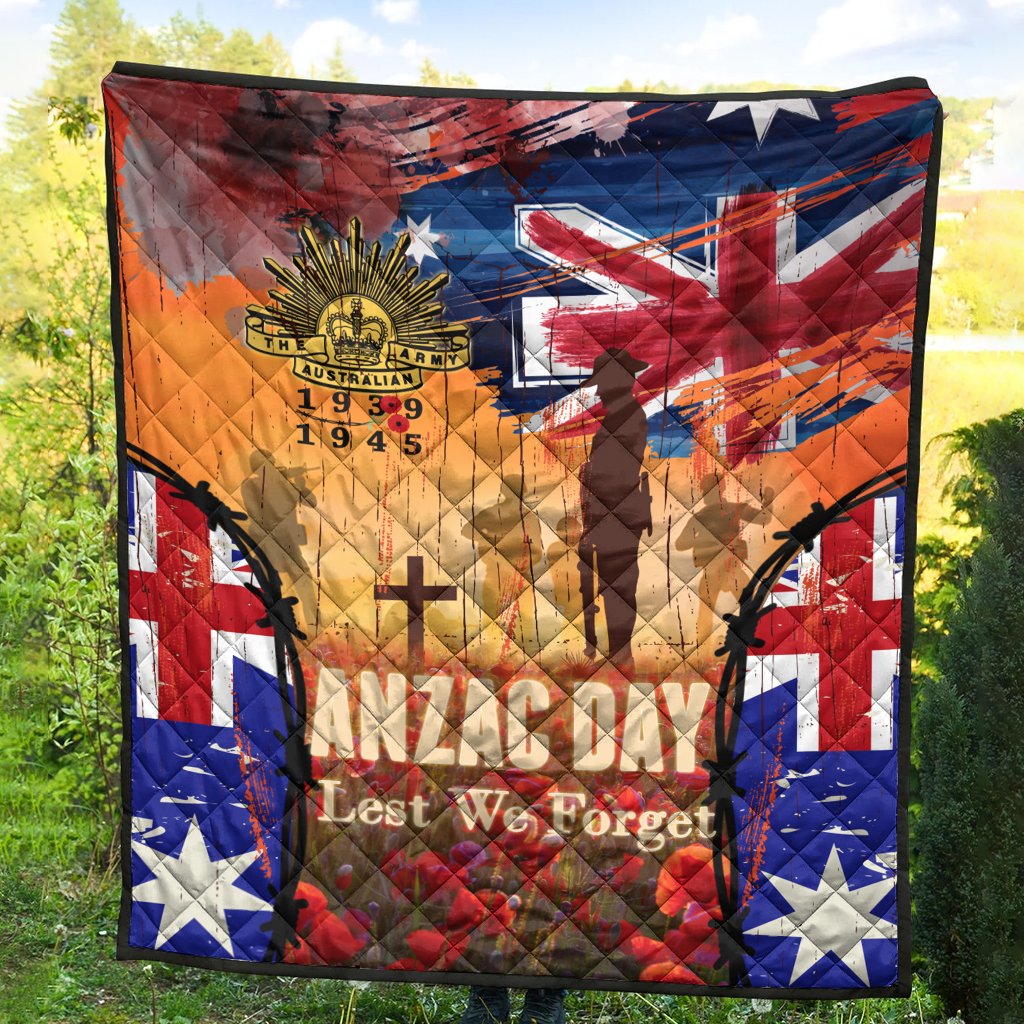 Australia ANZAC Day 2021 Premium Quilt - ANZAC Day Commemoration 1939 - 1945 - Vibe Hoodie Shop