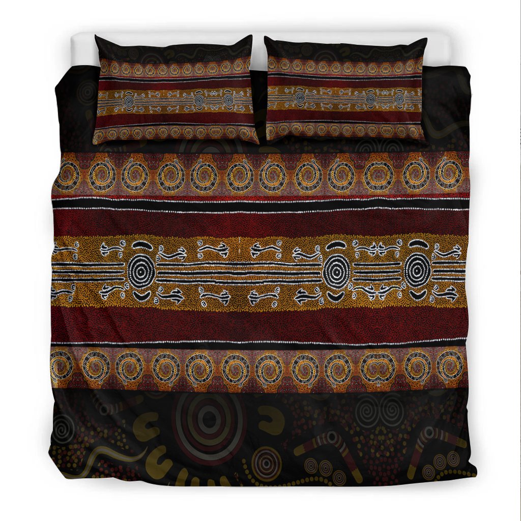 Bedding Set - Aboriginal Dot Panting Art Horizontal Lines - Vibe Hoodie Shop