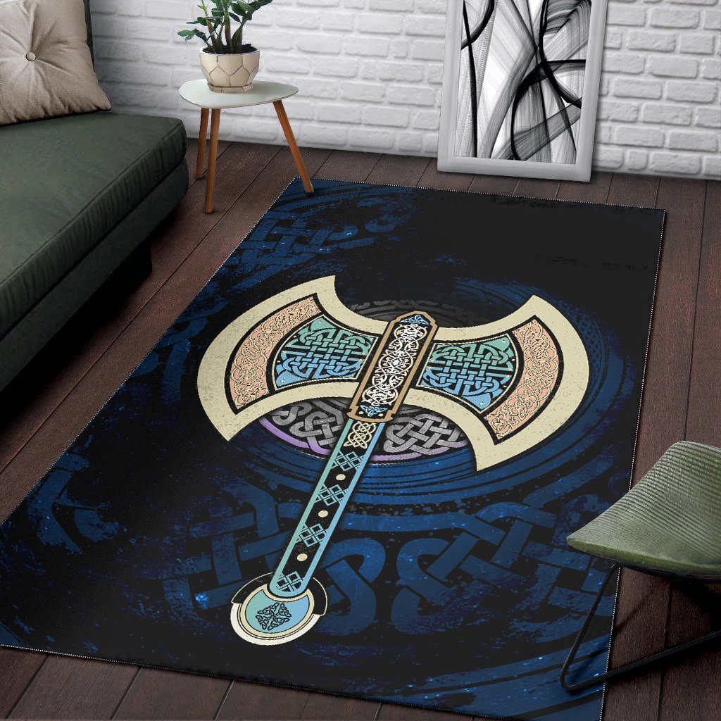 Celtic Knotwork Labrys Area Rug - Vibe Hoodie Shop