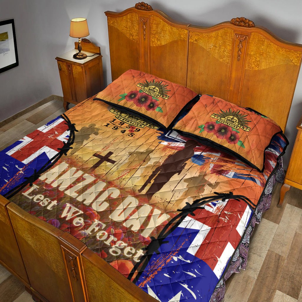 Australia ANZAC Day 2021 Quilt Bed Set - ANZAC Day Commemoration 1939 - 1945 - Vibe Hoodie Shop