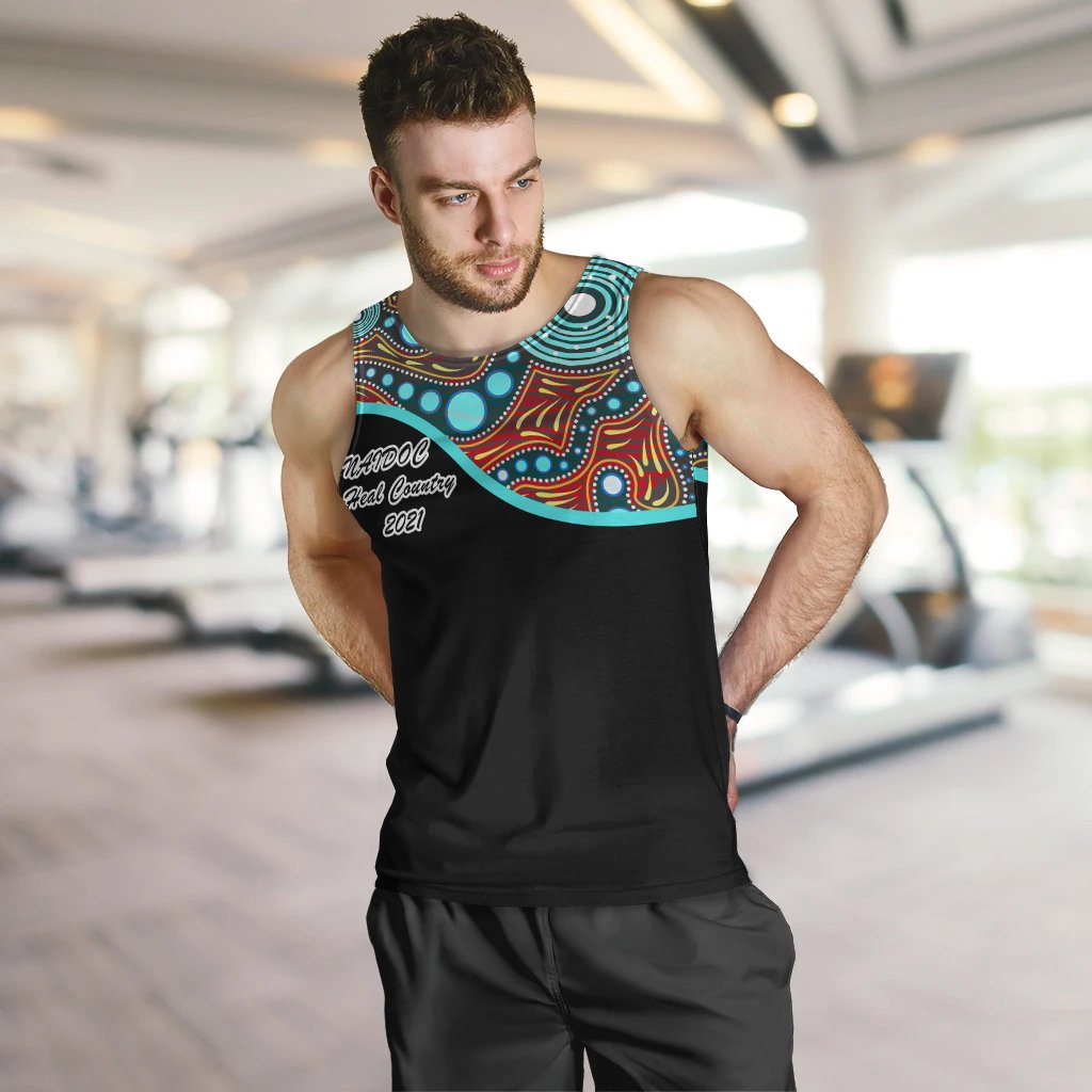 NAIDOC 2021 Men's Tank Top - Heal Country - Vibe Hoodie Shop