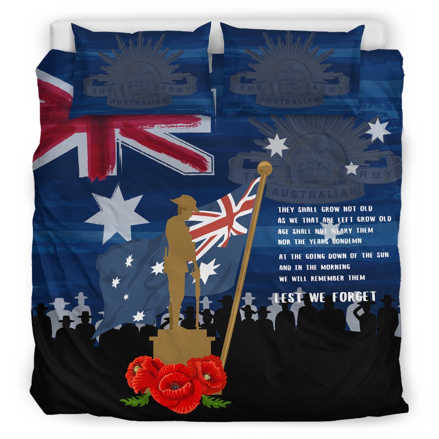 ANZAC Bedding Set - Always Remember Australian ANZAC Day - Vibe Hoodie Shop