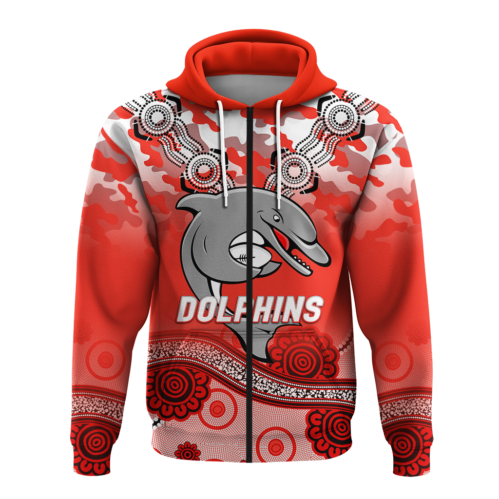 Dolphins Rugby ANZAC Day Camouflage Indigenous Art Hoodie - LT12 - Vibe Hoodie Shop