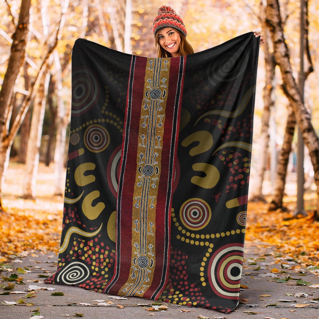 Blanket - Aboriginal Dot Panting Art Stripe Lines - Vibe Hoodie Shop