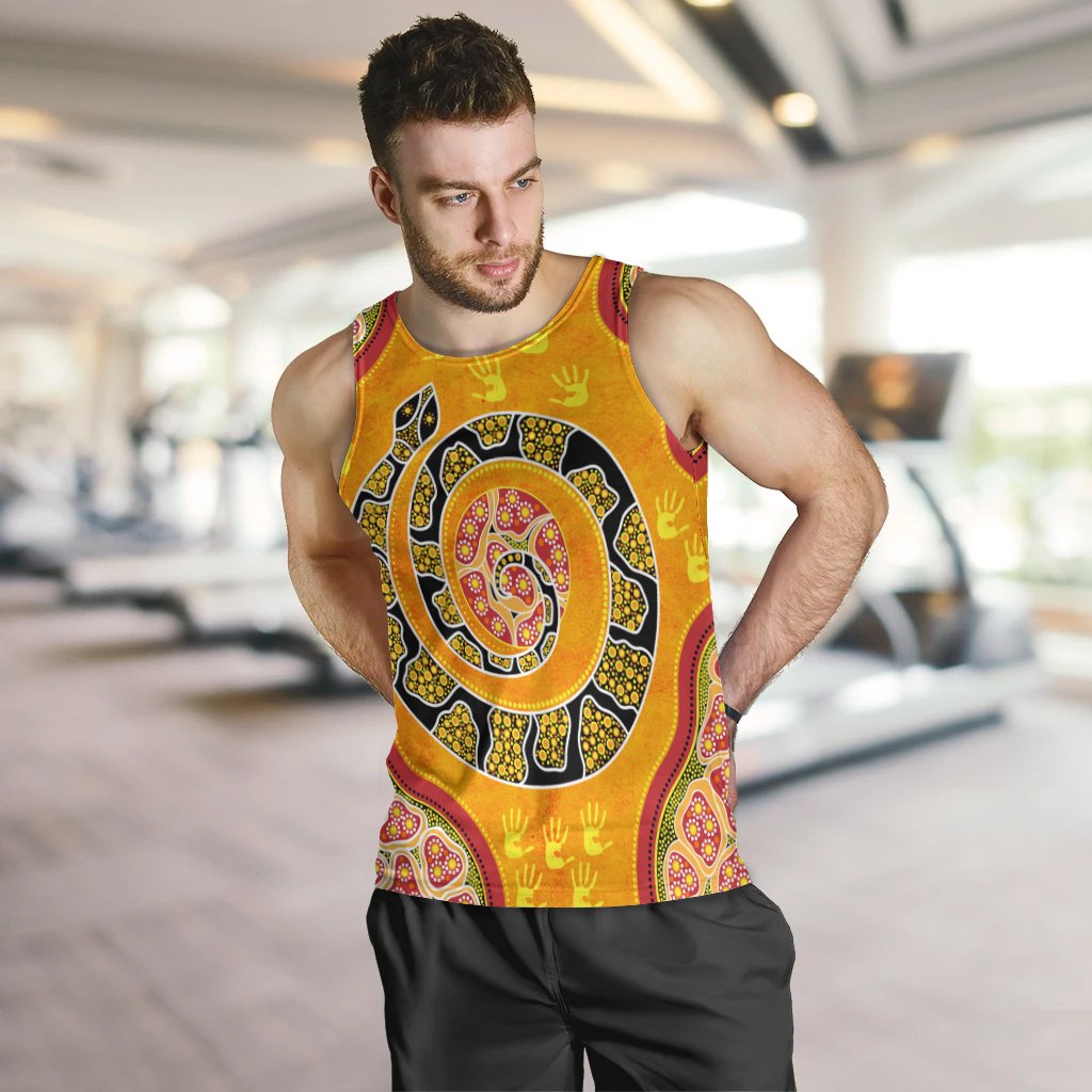 Men Tank Top - Aboriginal Unique Style Snake Orange Color 2021 - Vibe Hoodie Shop