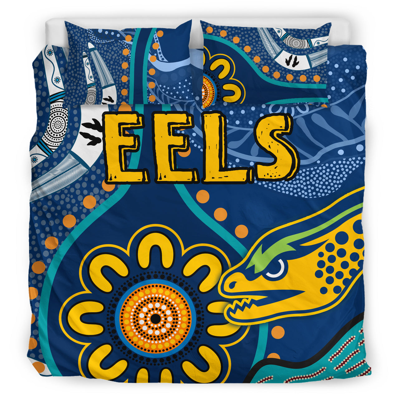 Eels Rugby Bedding Set - Custom Indigenous Eels Bedding Set RLT13 - Vibe Hoodie Shop
