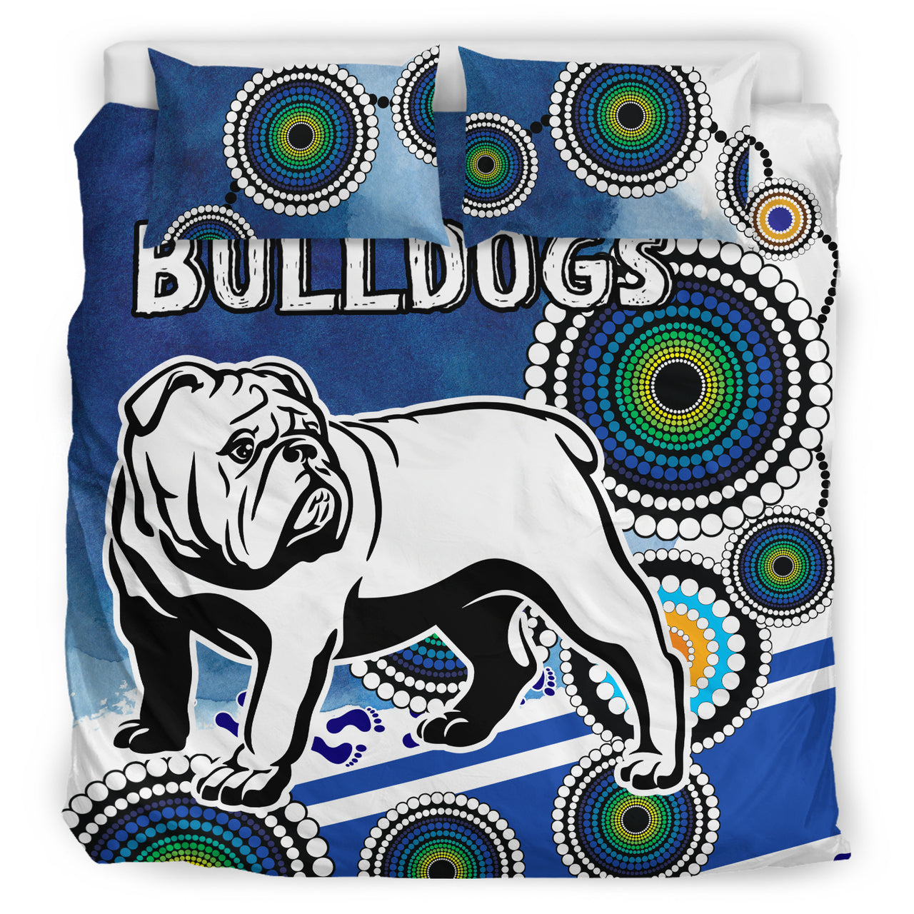 Bulldogs Rugby Bedding Set - Custom Indigenous Bulldogs Bedding Set RLT13 - Vibe Hoodie Shop