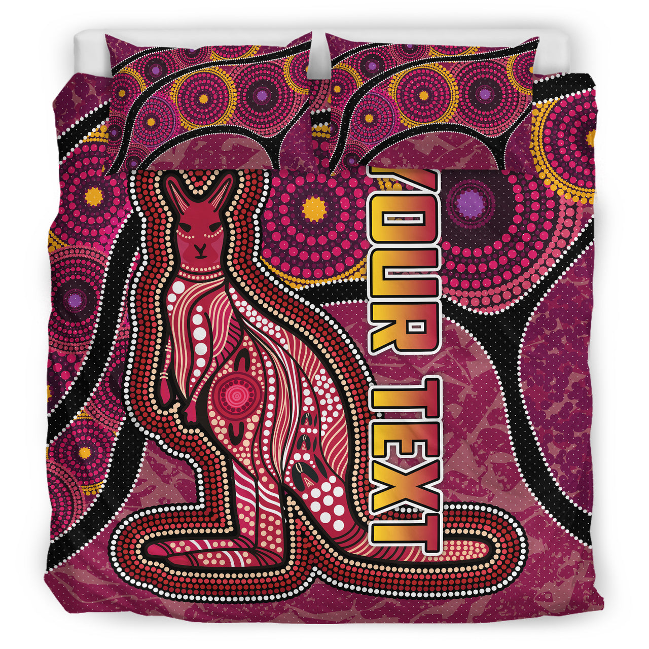 Maroons Rugby Bedding Set - Custom Maroons Kangaroo Bedding Set RLT13 - Vibe Hoodie Shop
