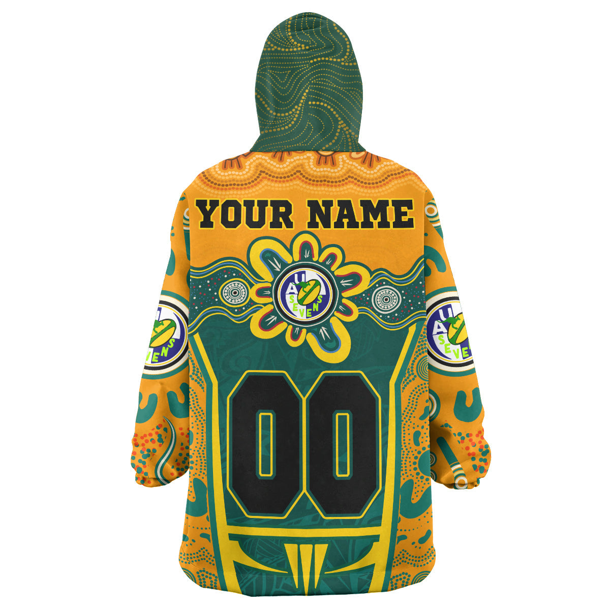 Australian Rugby Sevens Men's Squad Snug Hoodie - Custom Aussie 7s Indigenous Commonwealth Games With Australia Coast Of Arm Wearable Blanket Hoodie - Vibe Hoodie Shop