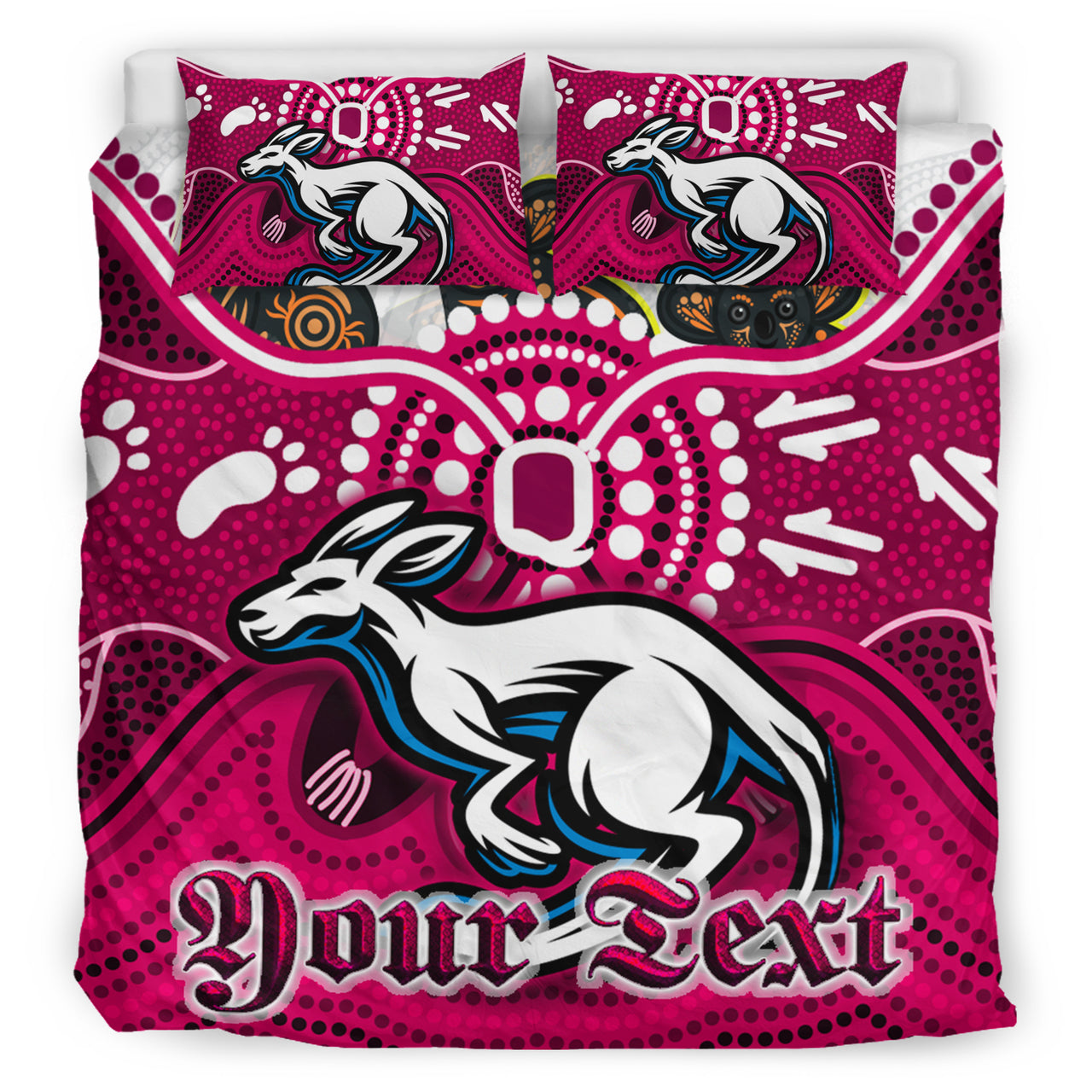 Maroons Rugby Aboriginal Custom Bedding Set - The Cane Toads With Indigenous Koala RLT13 - Vibe Hoodie Shop