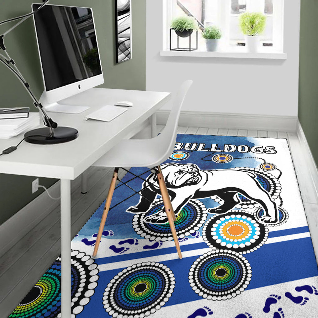 Bulldogs Rugby Area Rug - Custom Indigenous Bulldogs Area Rug RLT13 - Vibe Hoodie Shop