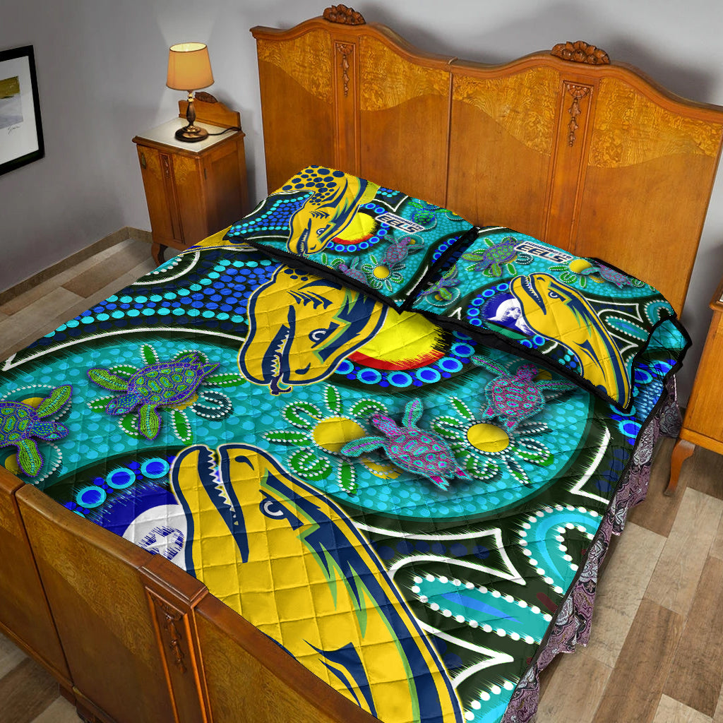 Eels Rugby Quilt Bed Set - Custom Indigenous Eels With Aboriginal and Torres Strait Islander Flag - Vibe Hoodie Shop