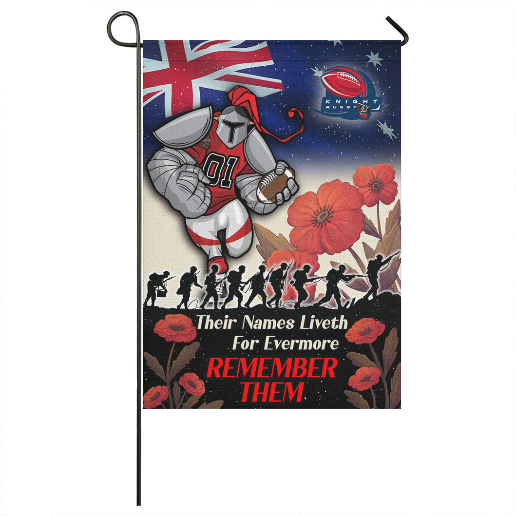 Knights Rugby Flag - REMEMBER THEM Red Poppy Flowers Flag - Vibe Hoodie Shop