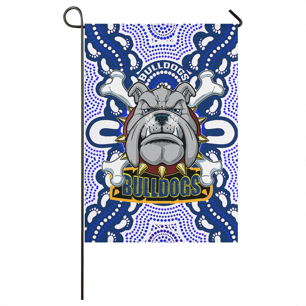 Bulldogs Rugby Indigenous Flag - Custom Super Berries Aboriginal Footprint Flag - Vibe Hoodie Shop