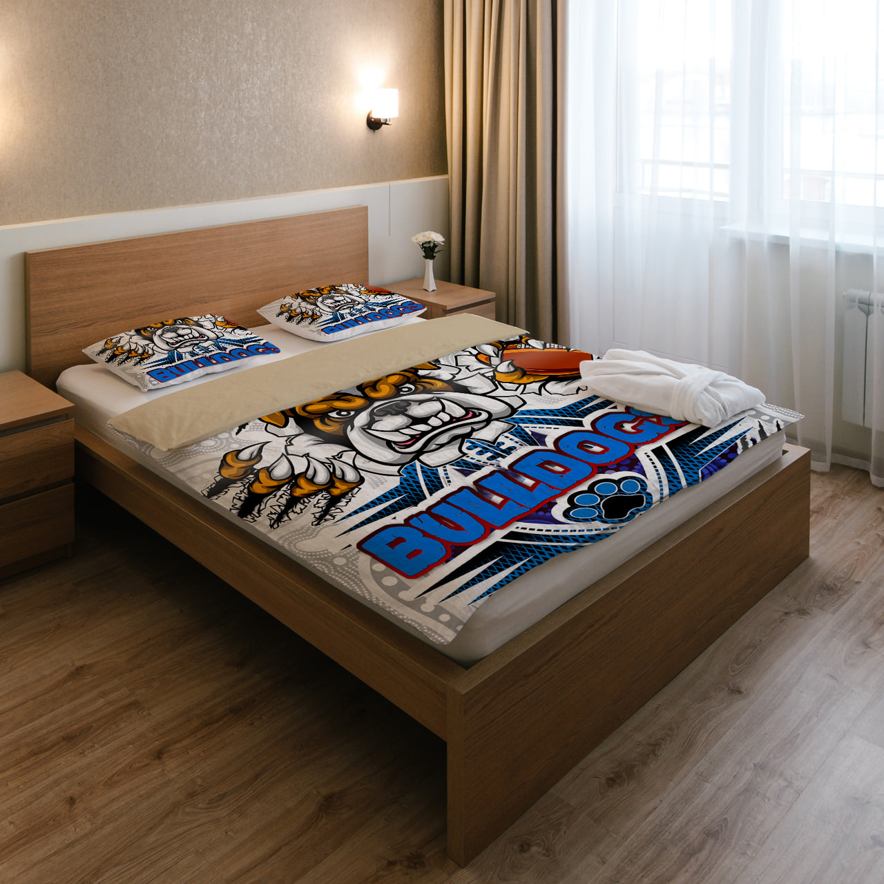 Bulldogs Rugby Custom Aboriginal Bedding Set - Indigenous Super Bulldogs RLT13 - Vibe Hoodie Shop