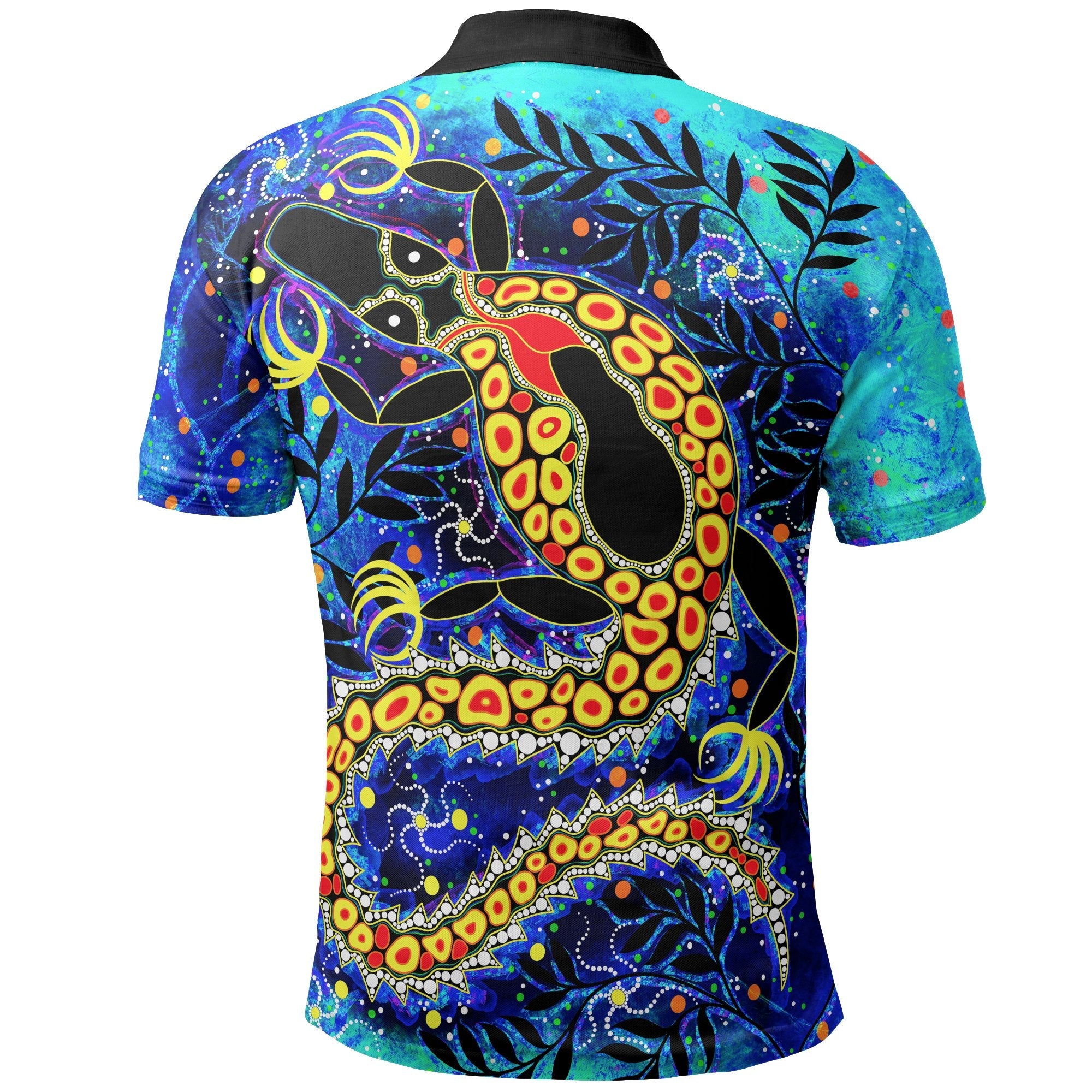 Aboriginal Polo Shirt - Indigenous Crocodile - Vibe Hoodie Shop