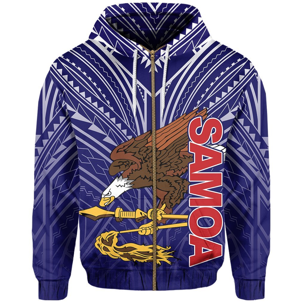 American Samoa Hoodie - Samoan Eagle Zip Hoodie - Vibe Hoodie Shop