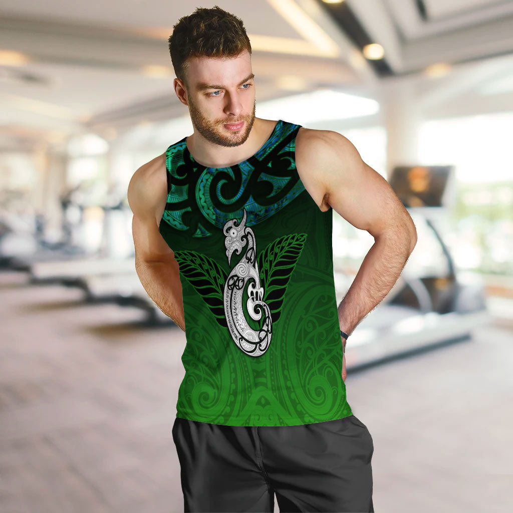 New Zealand Maori Men Tank Top - Paua Shell Green - - Vibe Hoodie Shop