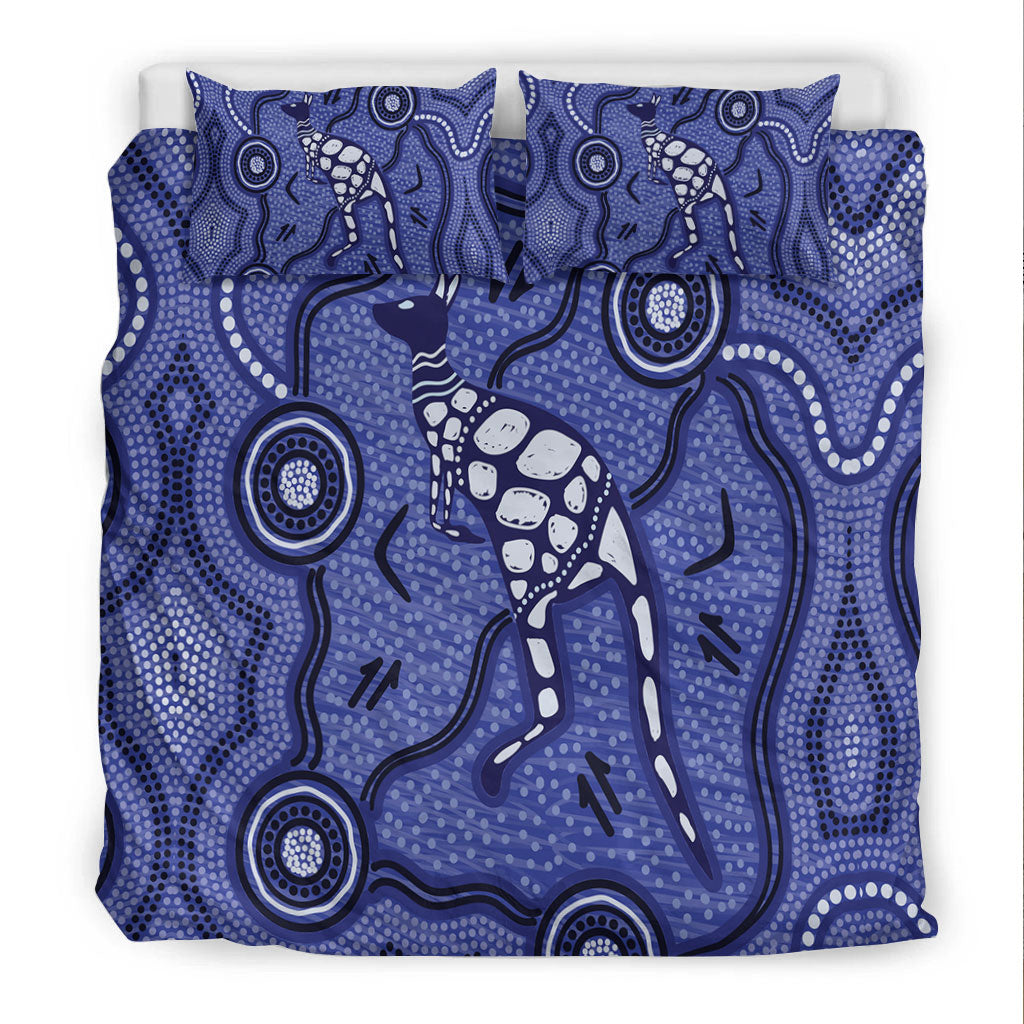 Aboriginal Kangaroo Painting Purple Bedding Set - - Vibe Hoodie Shop