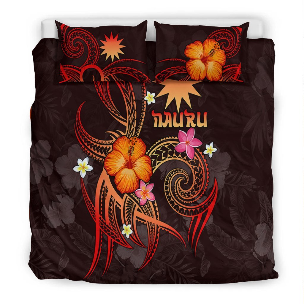 Nauru Polynesian Bedding Set - Legend of Nauru (Red) - Vibe Hoodie Shop