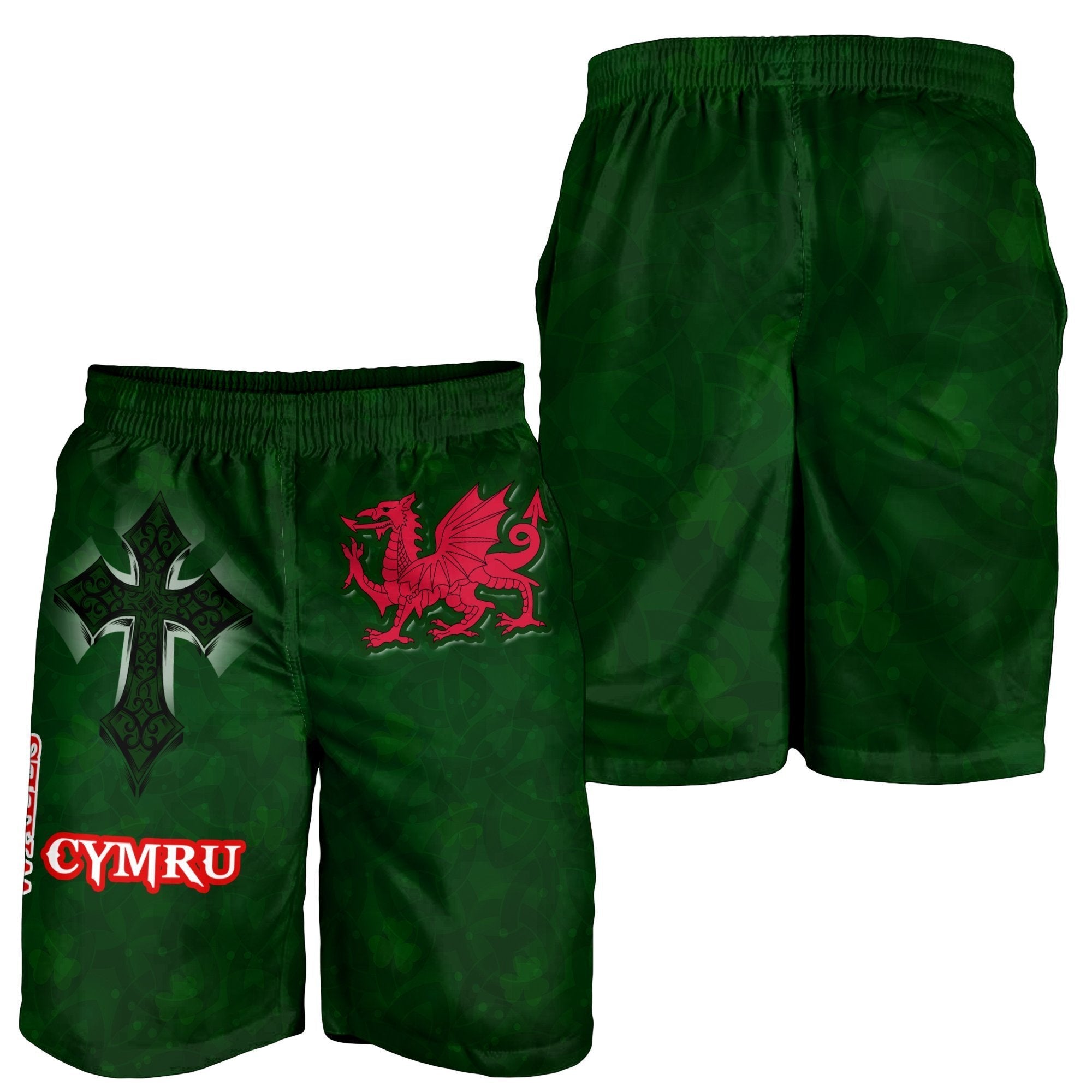 Wales Men's Short - Wales Cymru Celtic Cross - Vibe Hoodie Shop