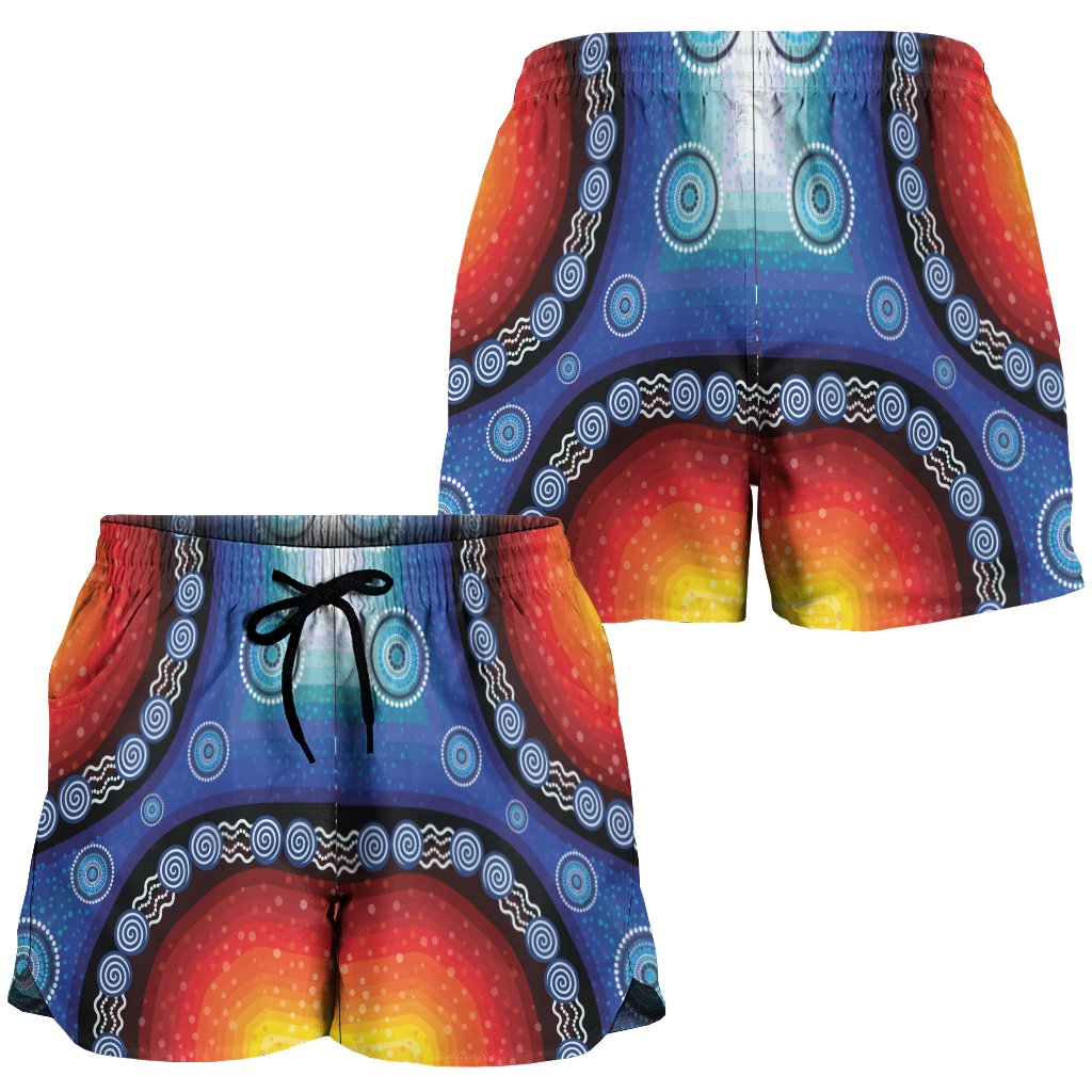 women-short-aboriginal-color-dot-painting