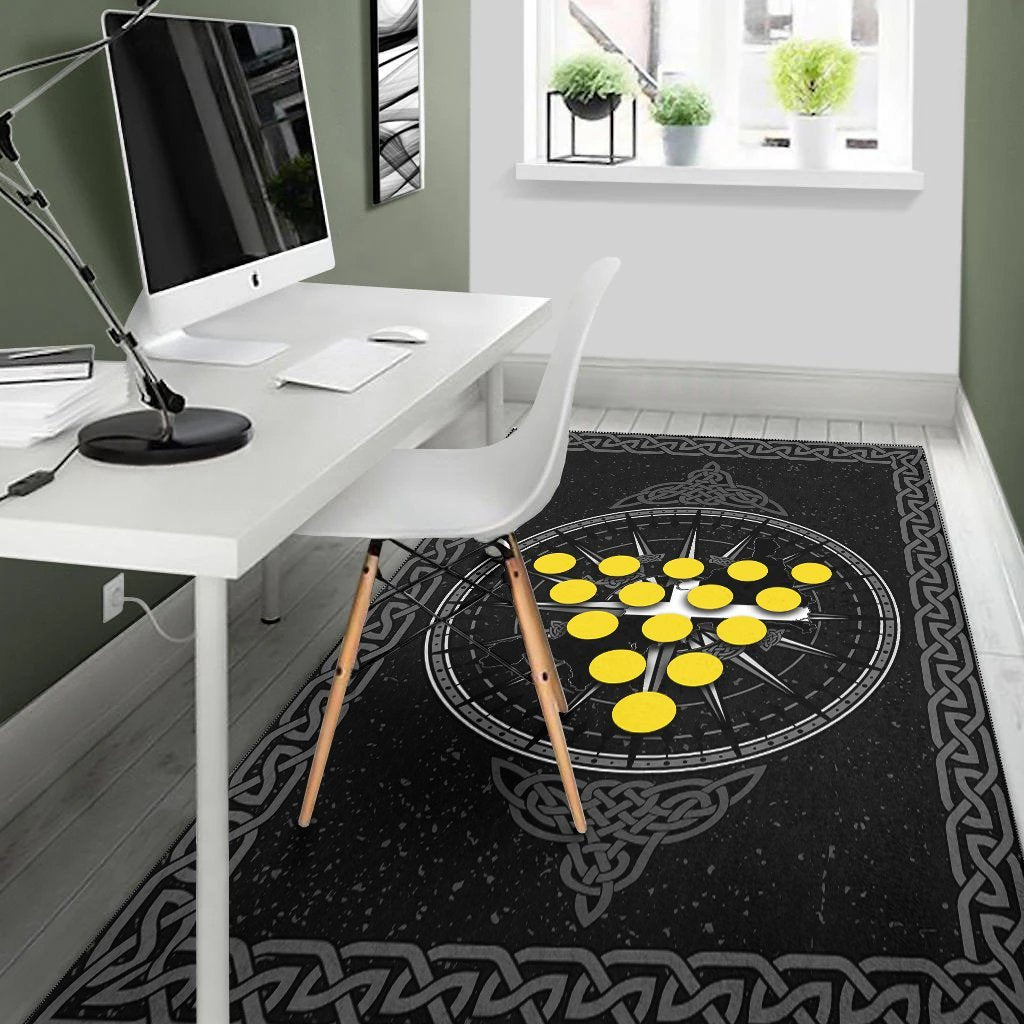 Cornwall Celtic Area Rug - Celtic Compass With Cornish Symbols - Vibe Hoodie Shop