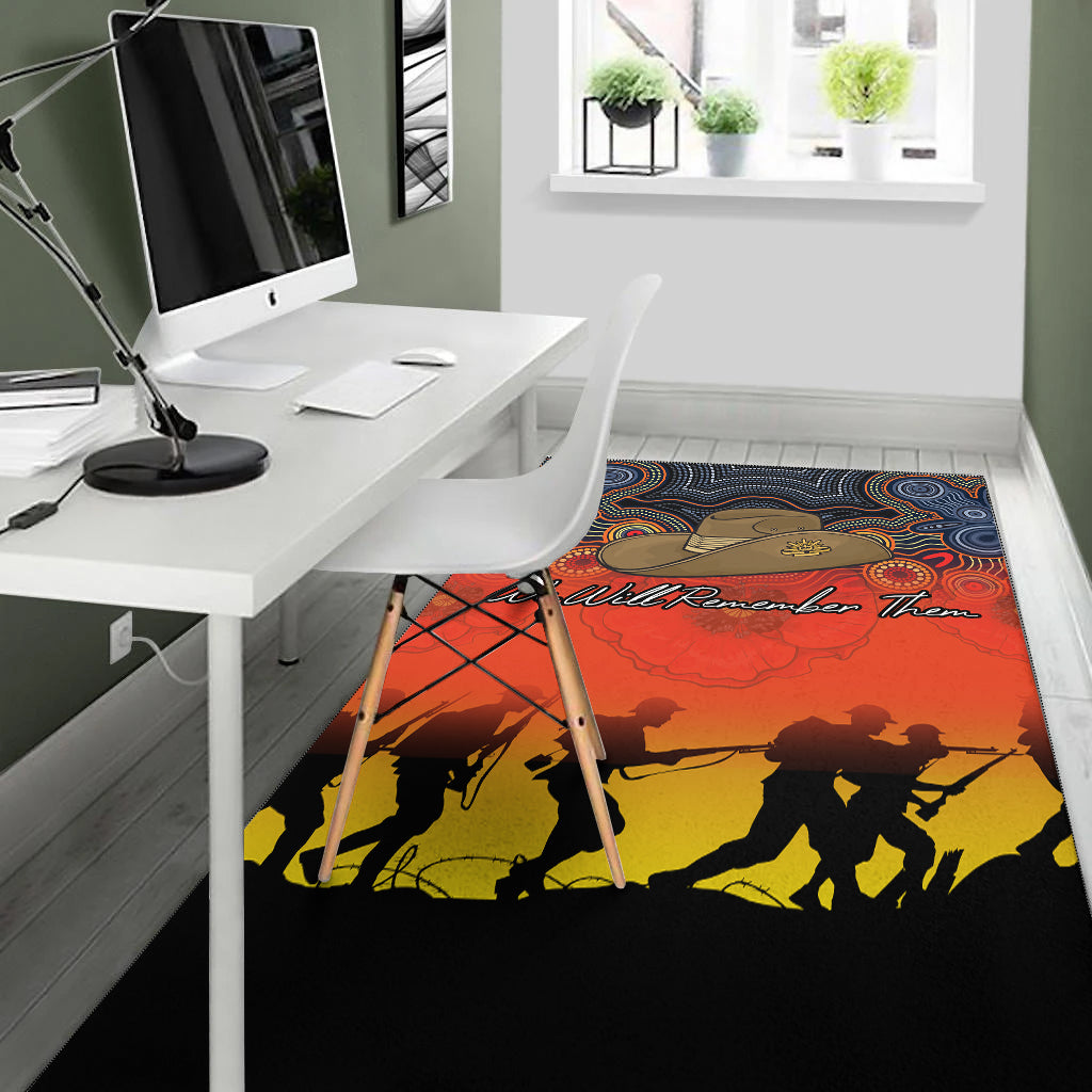 ANZAC Day Area Rug - Aboriginal Dot Painting Art - - Vibe Hoodie Shop