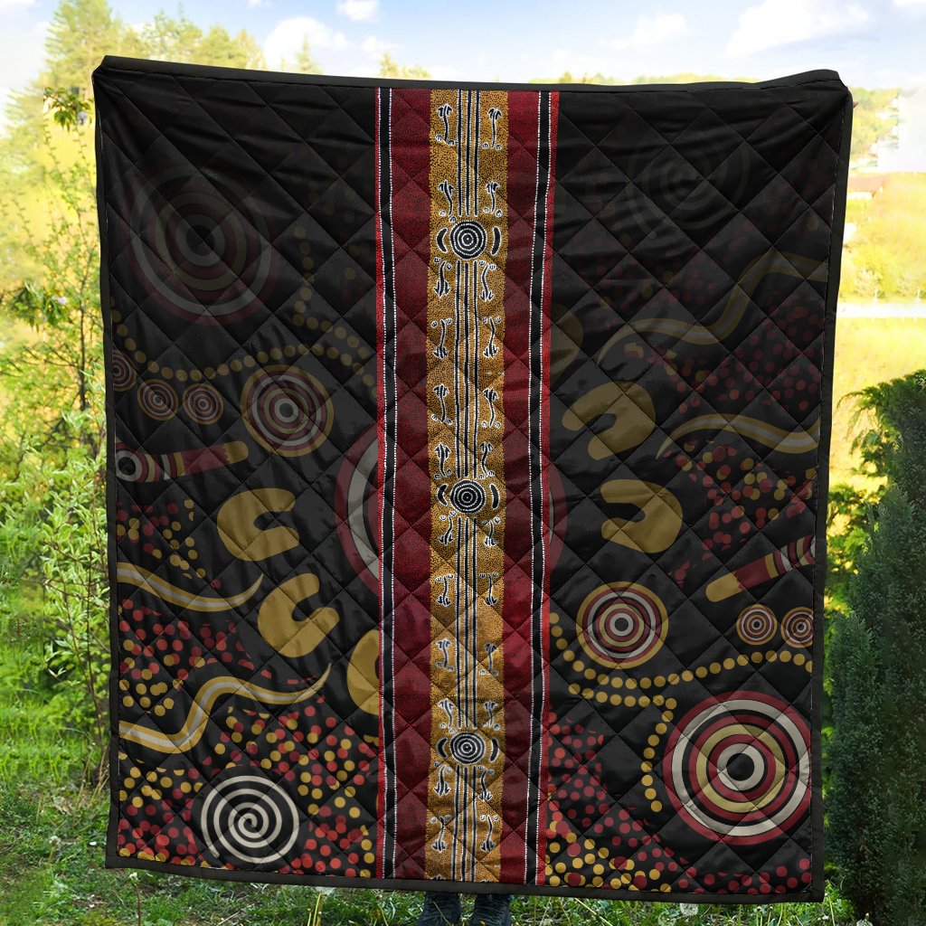 Quilt - Aboriginal Dot Panting Art Stripe Lines - Vibe Hoodie Shop