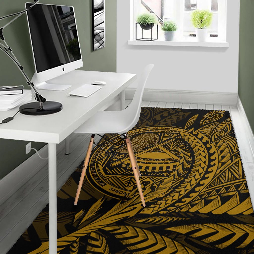 American Samoa Area Rug - Wings Style Gold Color - Vibe Hoodie Shop