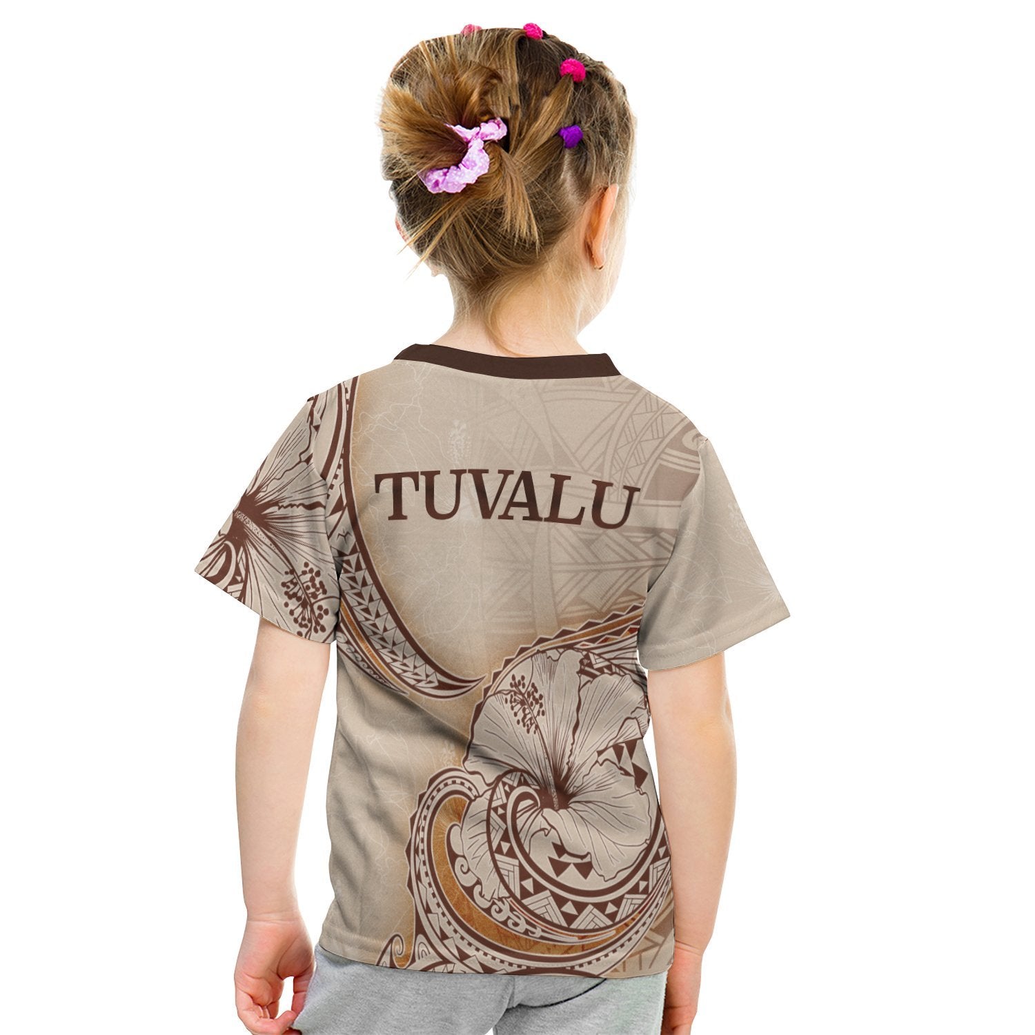 Tuvalu T shirt - Hibiscus Flowers Vintage Style - Vibe Hoodie Shop