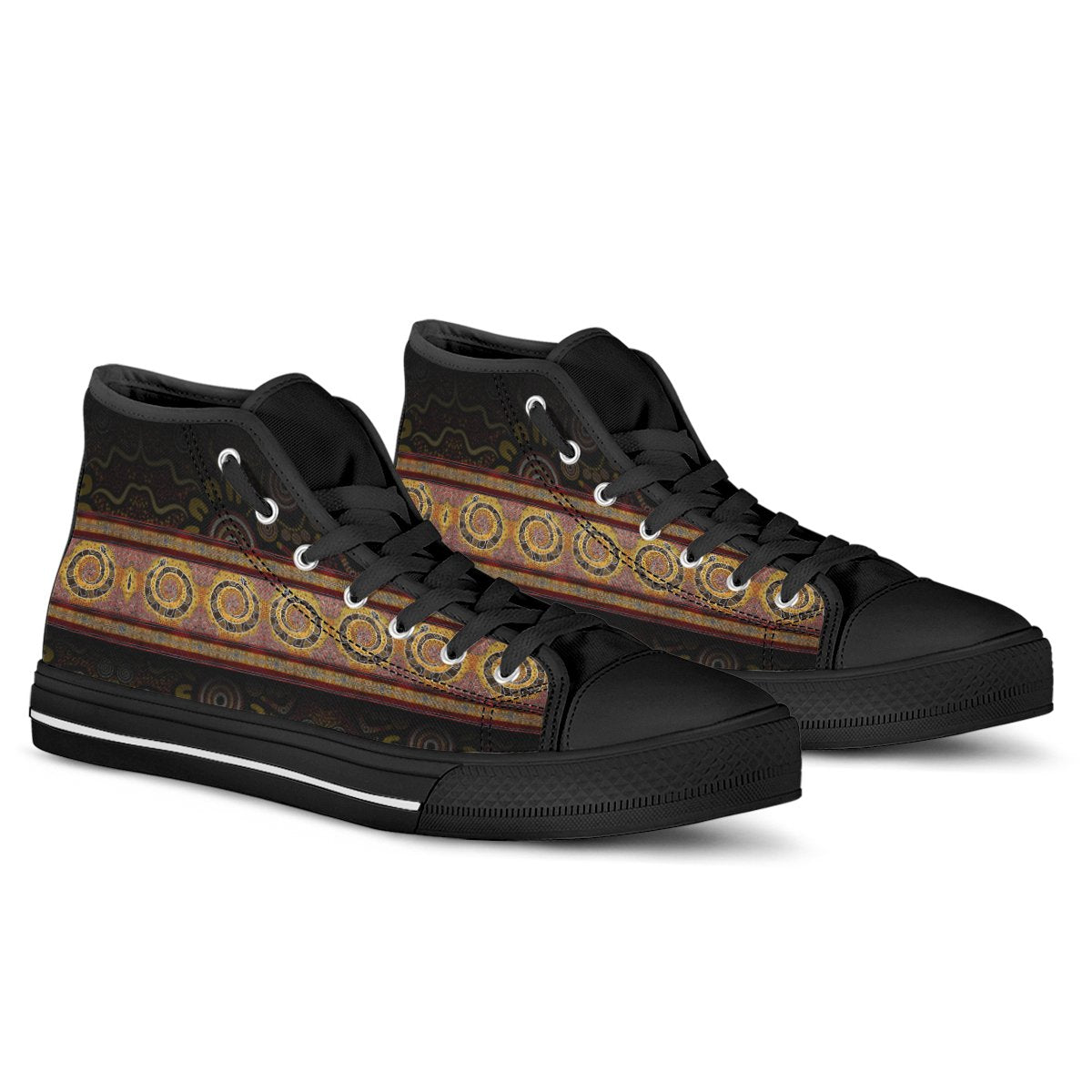 aboriginal-high-top-snake-dot-panting-art
