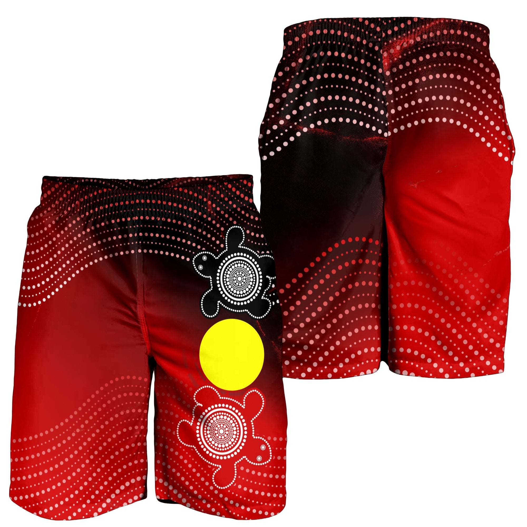 Aboriginal Men's Shorts - Indigenous Circle Dot Painting Style - - Vibe Hoodie Shop