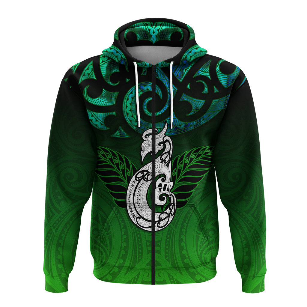 New Zealand Maori Hoodie - Paua Shell Green - LT12 - Vibe Hoodie Shop