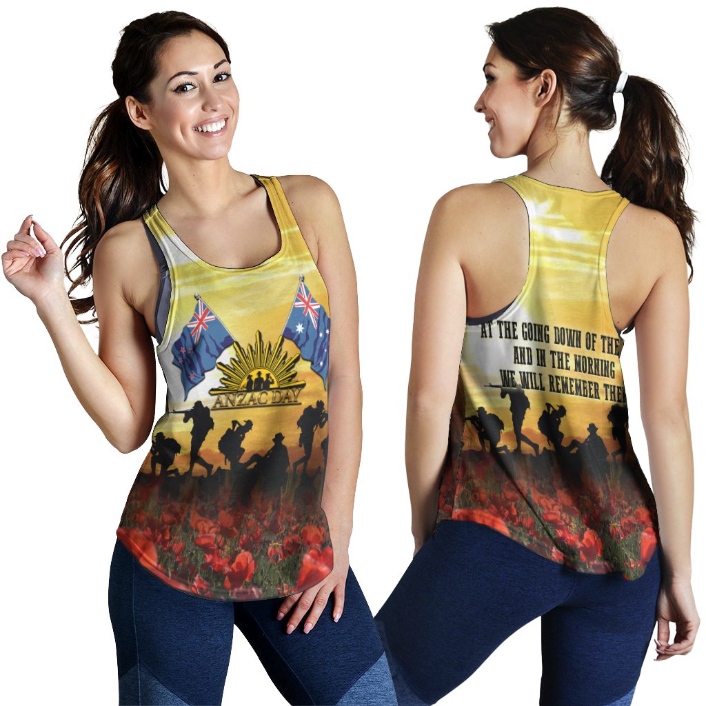 ANZAC Women's Racerback Tank - Australian and New Zealand Army Corps - Vibe Hoodie Shop