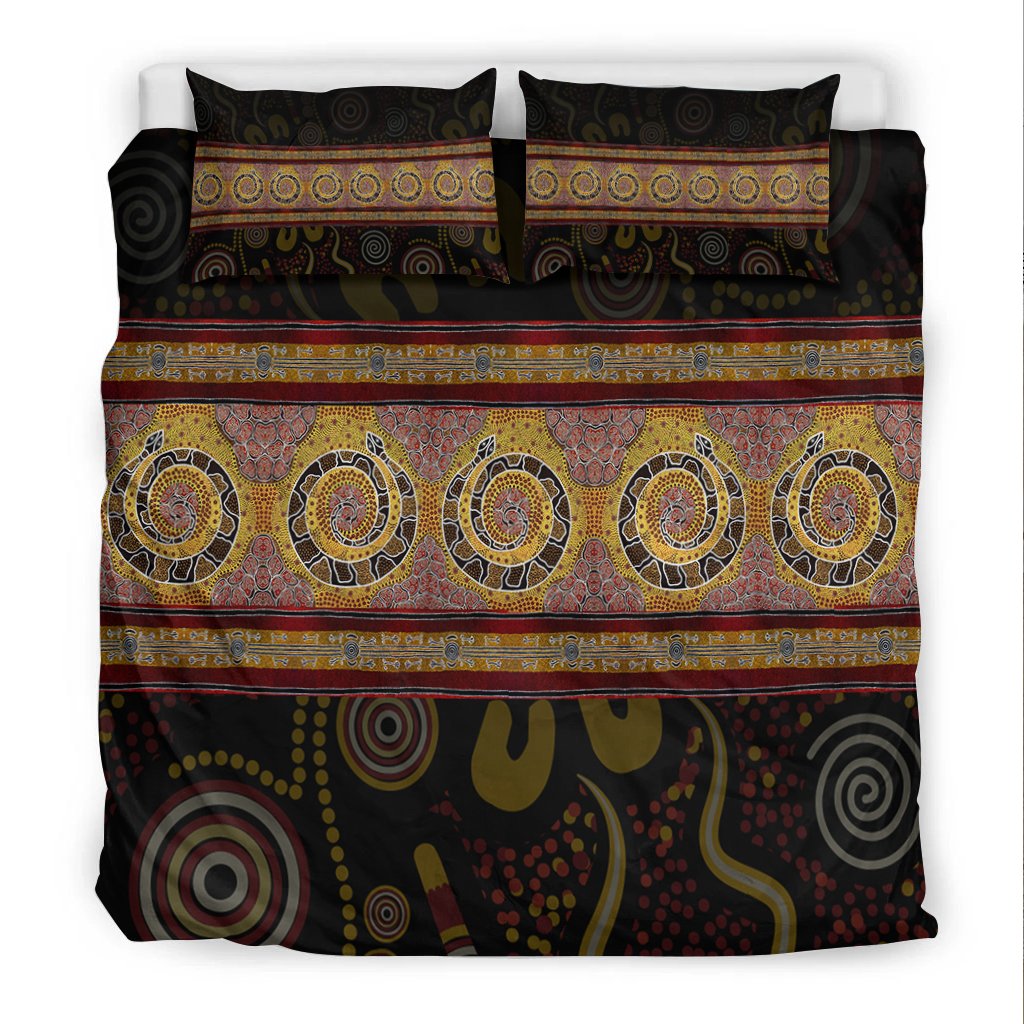 Australia Bedding Set - Snake Dot Panting Art - Vibe Hoodie Shop