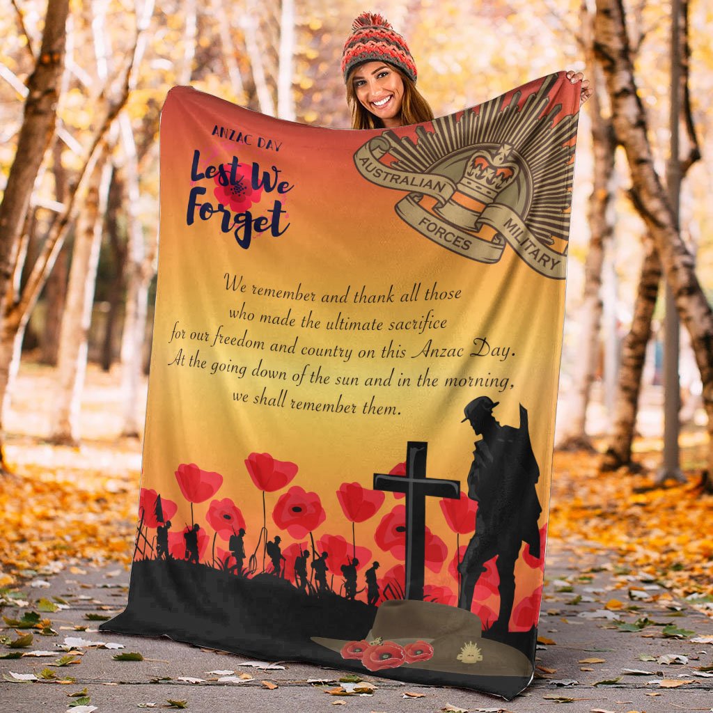 ANZAC Day Premium Blanket - Lest We Forget - Vibe Hoodie Shop