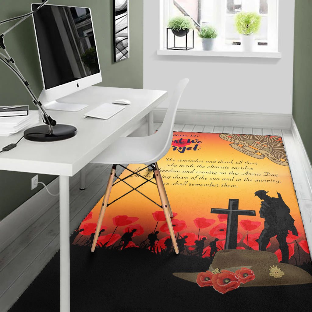 ANZAC Day Area Rug - Lest We Forget - Vibe Hoodie Shop