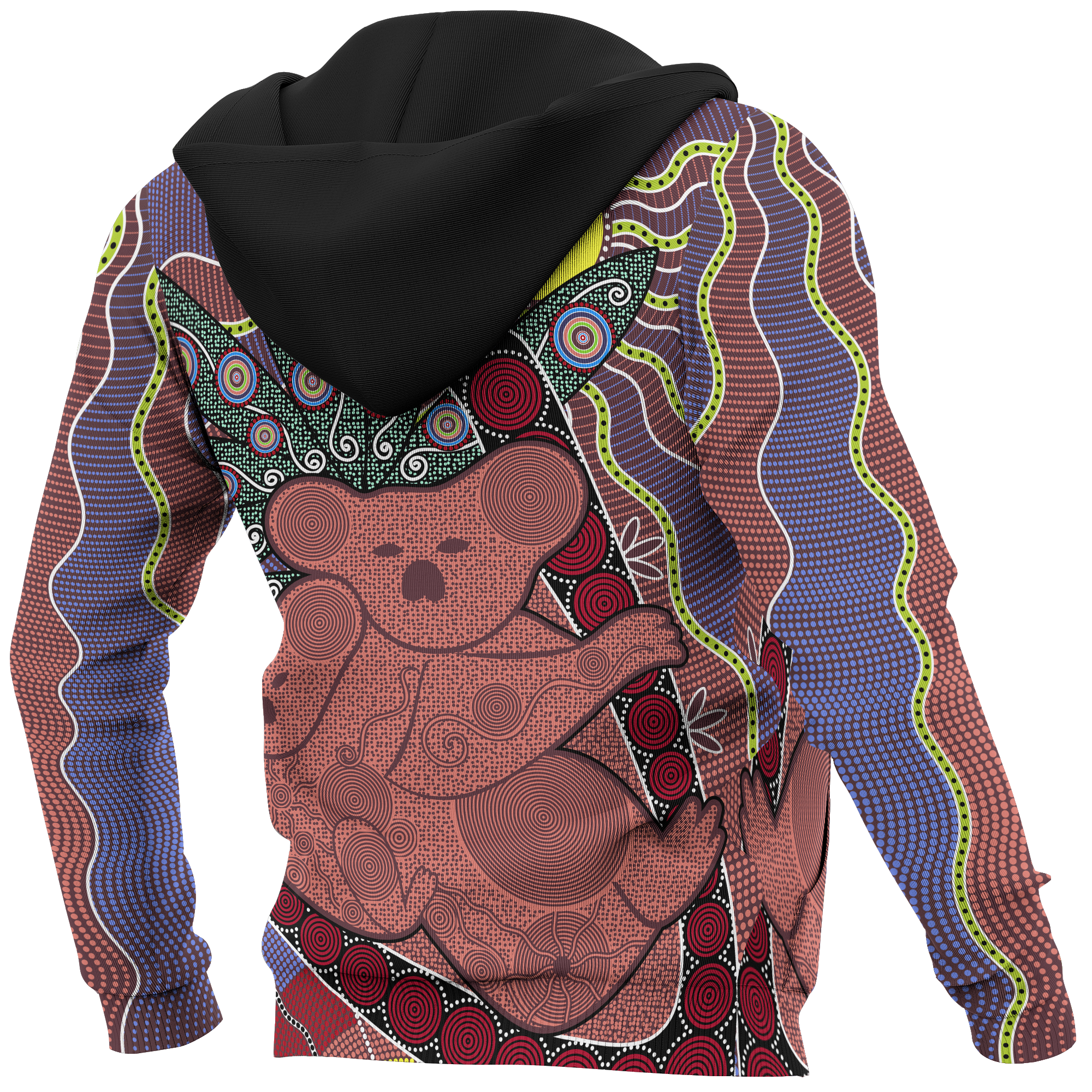 Aboriginal Zip Up Hoodie, Koala Patterns Sun Dot Painting - Vibe Hoodie Shop