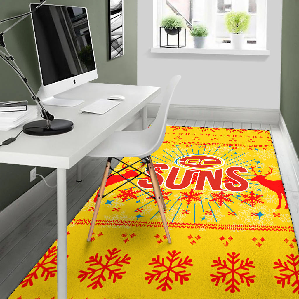 Gold Coast Suns Area Rug - Christmas Ugly Style - - Vibe Hoodie Shop