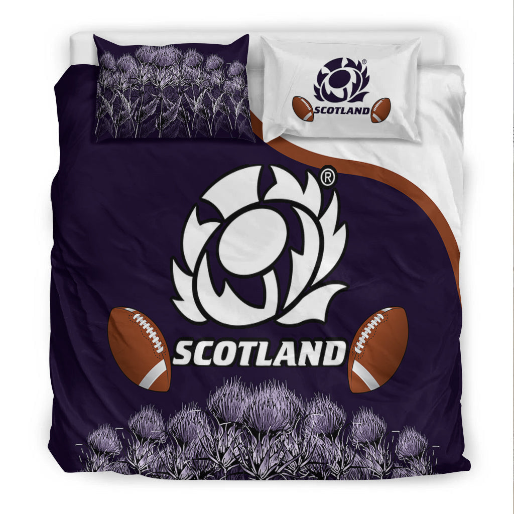 Scotland Rugby Union Bedding Set - Thistle Flower Purple Original - LT20 - Vibe Hoodie Shop
